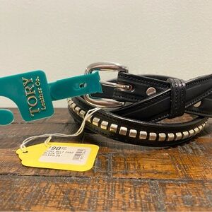 Tory Leather Co. Black Studded 3/4” Clincher Belt Size 30